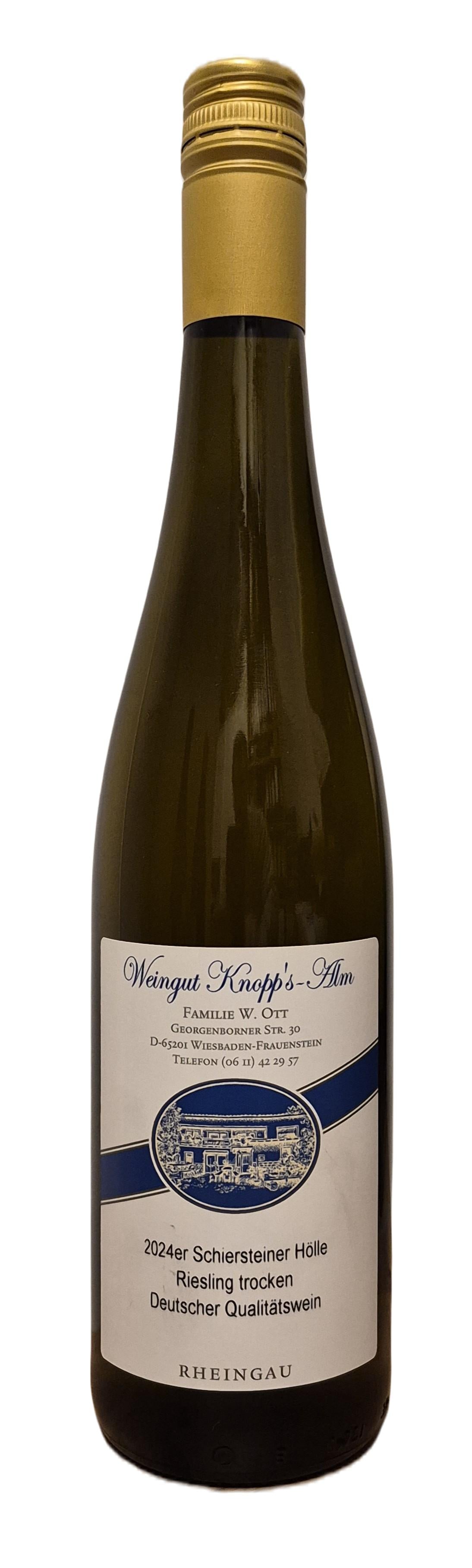 2024er Schiersteiner Hölle Riesling QbA trocken 0,75l - Weingut Knopp's Alm