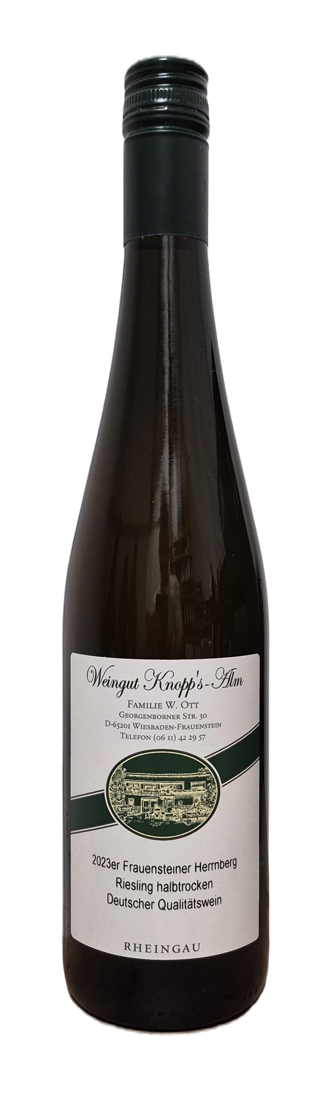 2024er Frauensteiner Herrnberg Riesling QbA halbtrocken 0,75l - Weingut Knopp's Alm