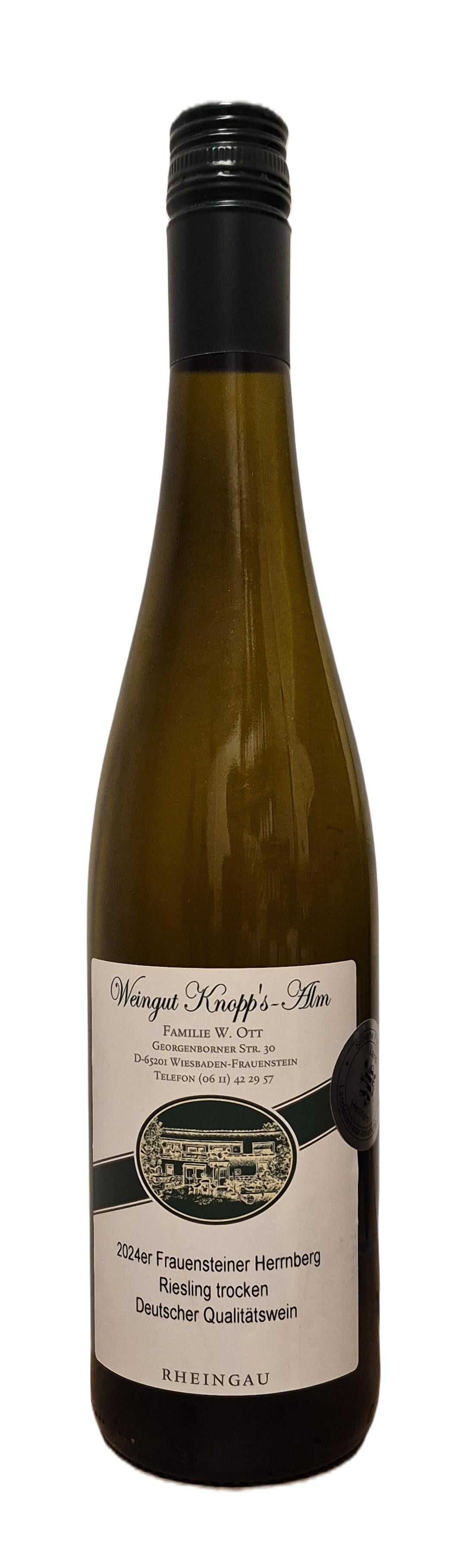 2024er Frauensteiner Herrnberg Riesling QbA trocken 0,75l - Weingut Knopp's Alm